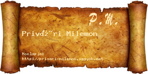 Privári Milemon névjegykártya